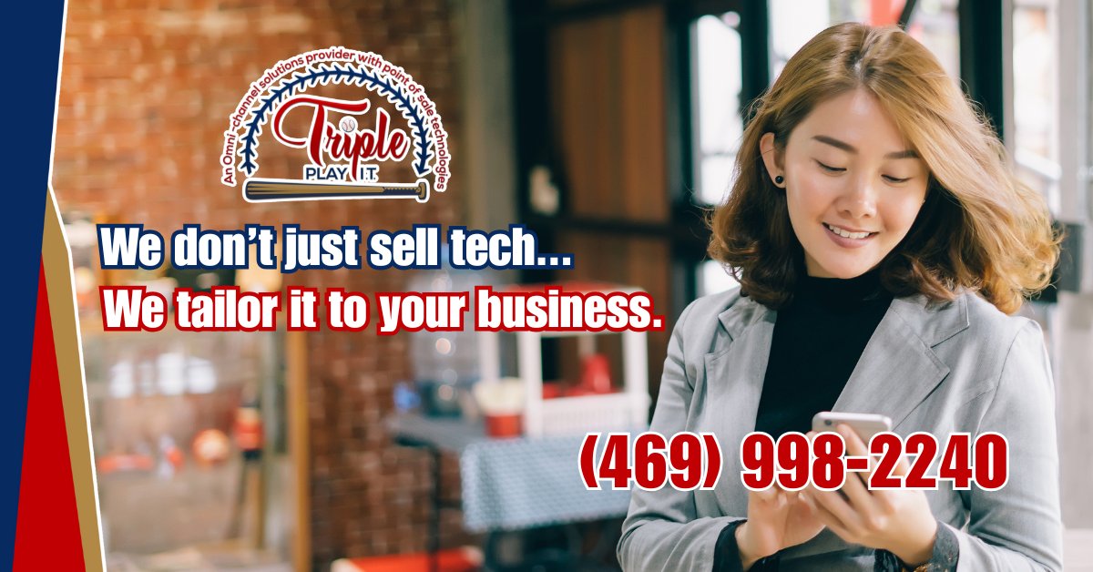TriplePlayIT's tweet image. Tech that fits YOU.
Your POS system should match your workflow—not slow it down.
We customize installation, train your staff, and set up real-time reports that actually help you grow.
📞 Ready to upgrade? (469) 998-2240
#POSSetup  #TriplePlayIT #RetailTools #RestaurantSolutions