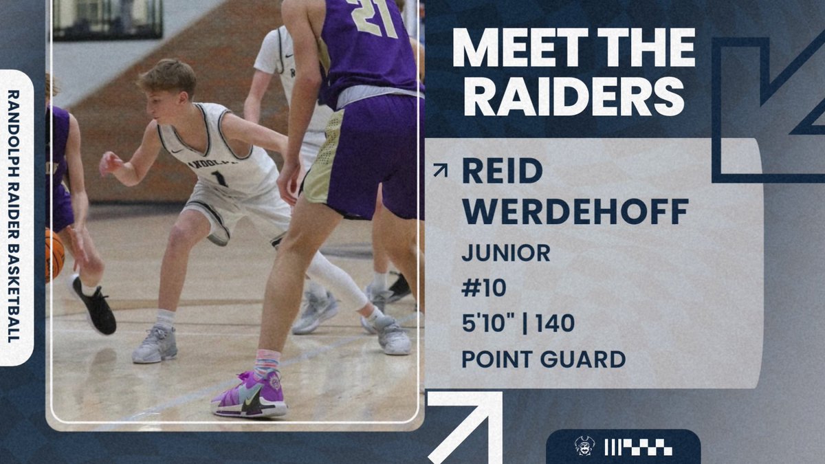 Introducing the 25/26 Raiders‼️

Reid Werdehoff is a Junior who appeared in 2 varsity games last season. In those 2 games Reid averaged 6.5 PPG while shooting 43% from beyond the arc. This summer Reid shot 61.9% inside the arc while leading the team in deflections and steals.