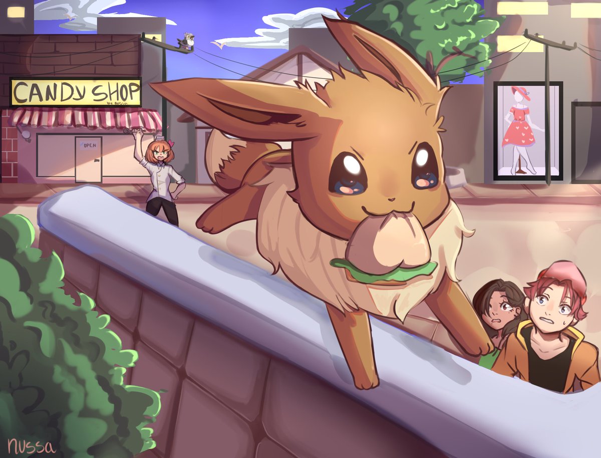 Reportando arte
Eevee roubando comida