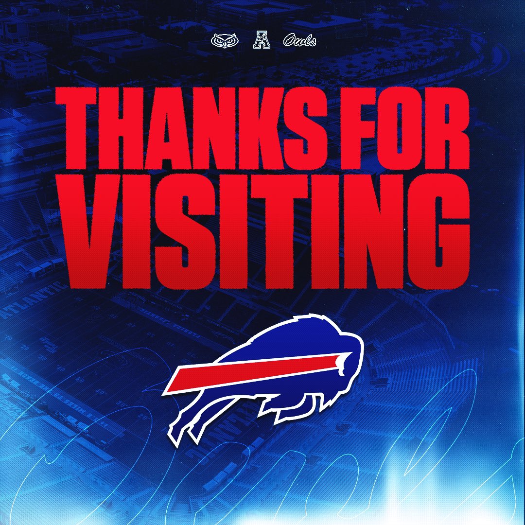 Florida Atlantic Football (@faufootball) on Twitter photo Thanks for visiting Paradise! <a href="/BuffaloBills/">Buffalo Bills</a> 
#WIP🏝️ Thanks for visiting Paradise! <a href="/BuffaloBills/">Buffalo Bills</a> 
#WIP🏝️