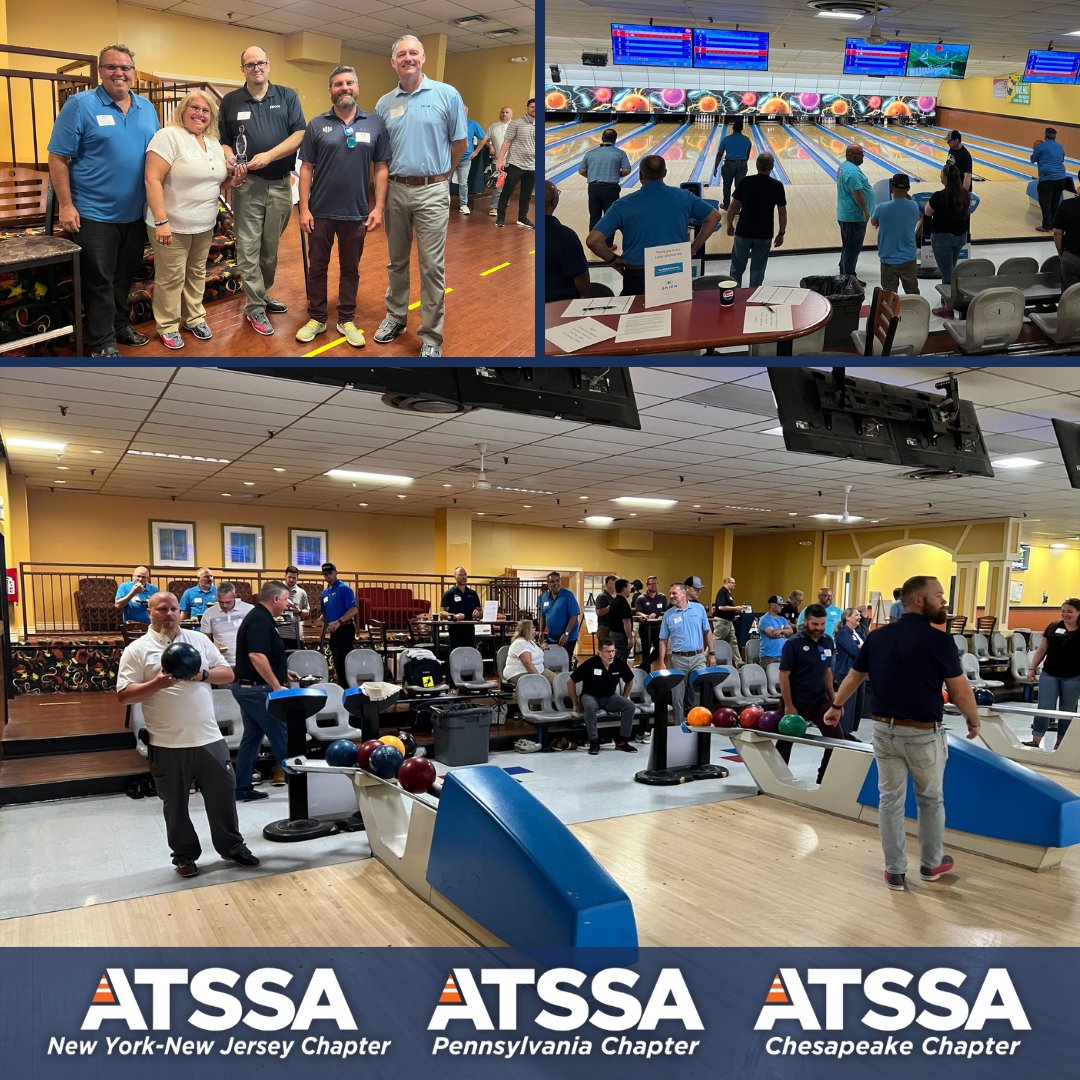 The Chesapeake, Pennsylvania and New York/New Jersey #ATSSA Chapters came together in Delaware yesterday for a fantastic Mid-Atlantic bowling tournament and fundraiser. We love seeing so many people come together to support #RoadwaySafety! Visit ATSSA.com/Chapters to learn