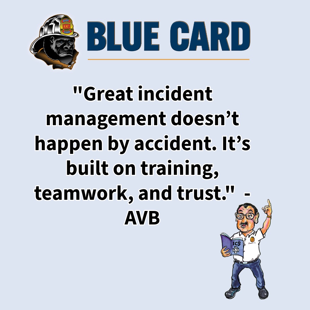 BlueCardHZ's tweet image. Great incident management isn’t luck—it’s built on training, teamwork, and trust.
AVB said it best: “Great incident management doesn’t happen by accident.”
That’s why we train. That’s why Blue Card exists. 
#BlueCardCommand #FireServiceLeadership #AVBWisdom #TrainToLead…