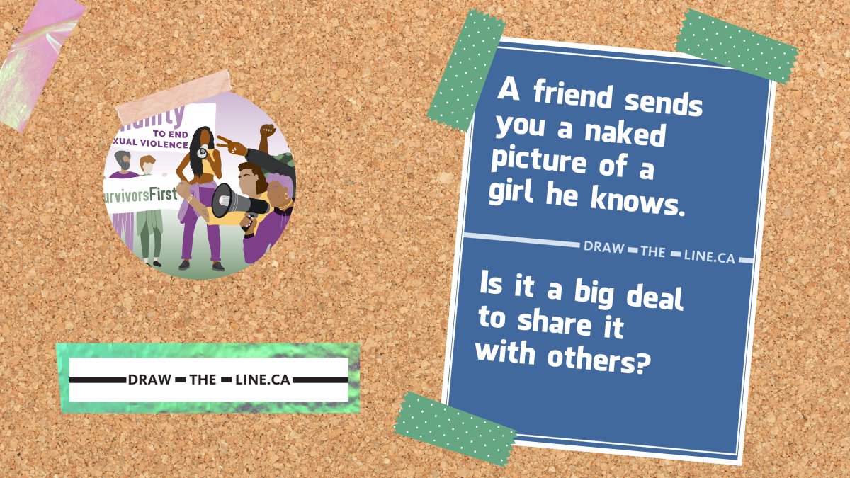 Draw the Line (@drawthelineon) on Twitter photo A friend sends you a naked picture of a girl he knows. Is it a big deal to share it with others?
📝 Learn what you can do and find more Draw the Line resources at Draw-the-Line.ca.
#BystanderIntervention #resources #consent <a href="/OCRCC_ON/">OCRCC - Sexual Assault Support</a> A friend sends you a naked picture of a girl he knows. Is it a big deal to share it with others?
📝 Learn what you can do and find more Draw the Line resources at Draw-the-Line.ca.
#BystanderIntervention #resources #consent <a href="/OCRCC_ON/">OCRCC - Sexual Assault Support</a>
