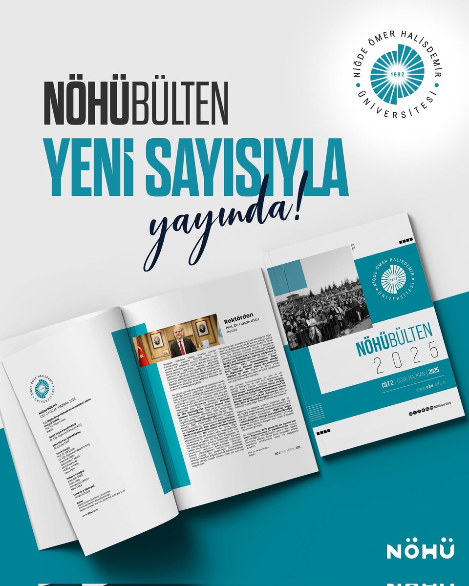 NÖHÜBülten'in İkinci Sayısı Yayında🙋‍♂️

Üniversitemizde gerçekleşen etkinlikler ile önemli gelişmelerin yer aldığı NÖHÜBülten'in, 2025 yılının ilk altı ayını kapsayan ikinci sayısı yayımlandı📰

Bülten için;⤵️
🔗ohu.edu.tr/haber/nohubult…

#NÖHÜ
#Niğde