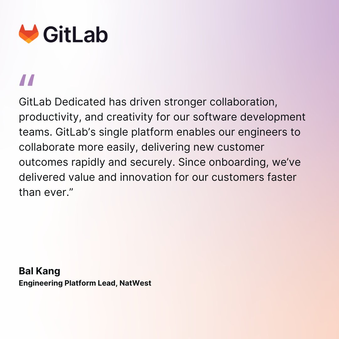 🦊 GitLab (@gitlab) on Twitter photo Today, we announced a strategic collaboration with <a href="/awscloud/">Amazon Web Services</a> (AWS) to expand access to GitLab Dedicated.
GitLab Dedicated eliminates the compliance vs. cloud efficiency trade-off for organizations in regulated industries.
✅ Single-tenant environment
✅ Data residency and Today, we announced a strategic collaboration with <a href="/awscloud/">Amazon Web Services</a> (AWS) to expand access to GitLab Dedicated.
GitLab Dedicated eliminates the compliance vs. cloud efficiency trade-off for organizations in regulated industries.
✅ Single-tenant environment
✅ Data residency and