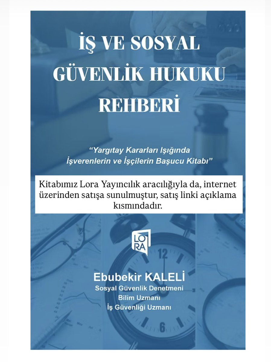 Kitabımız Lora Yayıncılık aracılığıyla da, internet üzerinden satışa sunulmuştur, satış linki aşağıdadır.

florakitap.com/product-page/i…

#kitap
#kitapönerisi
#işvesosyalgüvenlikhukuku 
#işçi 
#işveren 
#işçihakları 
#yargıtaykararları 
#keşfet 
#ebubekirkaleli 
#denetmenkaleli