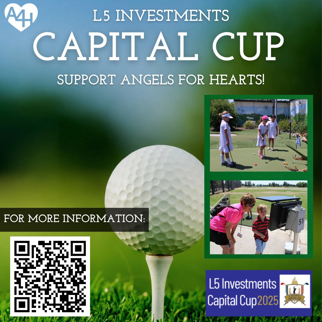 AngelsForHearts's tweet image. We&apos;re not just chasing birdies; we&apos;re chasing better futures! Support Curt Kaufman as he plays in the @L5Investments @DCAPartners Capital Cup in support children facing congenital heart defects. Let&apos;s drive change one swing at a time! #angelsforhearts #capitalcup #drivechange