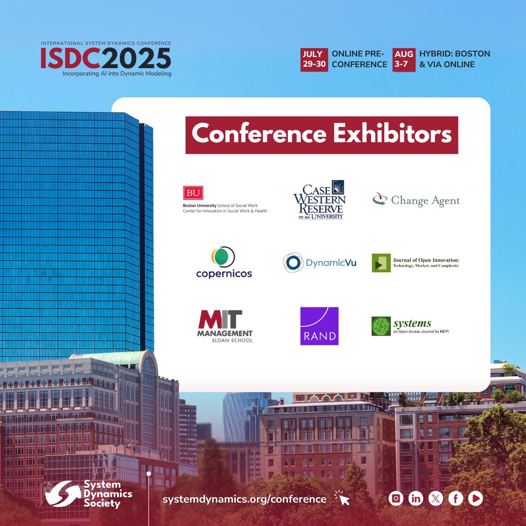 systemdynamics_'s tweet image. ✨THANK YOU! We would like to express our profound gratitude for our sponsors for their generous support. 🫱🏻‍🫲🏽

#SystemDynamics #systemsthinking #ISDC2025