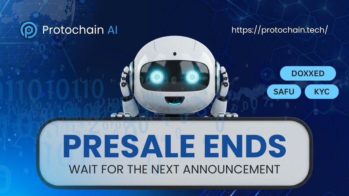 ProtoChainAI's tweet image. ✅ PRESALE ENDED!

🎉 The ProtoChain AI Presale Has Officially Ended!

To everyone who joined early —
THANK YOU for believing in the vision. 💙

You didn’t just buy a token —
You joined a movement to simplify and power up Web3 with AI.

Stay tuned — next updates dropping soon. 🚀…