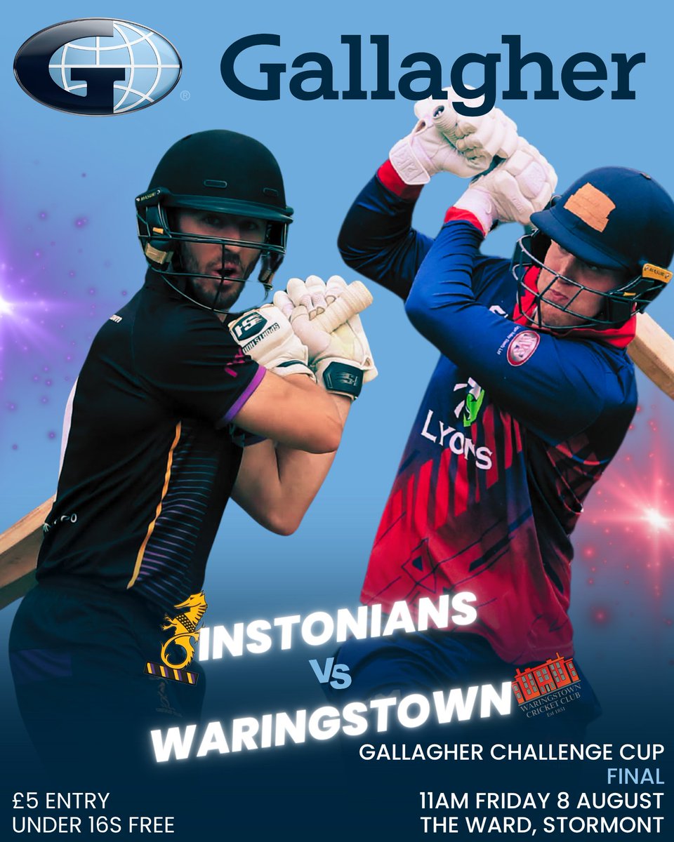 NCU_News's tweet photo. This Friday.... @GallagherUK Challenge Cup final at The Ward, Stormont 🏆

💰Entry is £5 and under 16s are free. Cash or Card available at the gate 

There will be a coffee dock, bar and BBQ available on the ground for spectators. Please bring your own seats as there will be a limited amount at the ground 🪑

Live ball-by-ball coverage from @CricketEurope 

📷Paul Irwin