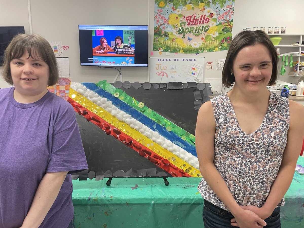 TheirPlaceNJ's tweet image. Our individuals decorated a Disability Pride Flag to celebrate Disability Pride Month and express the power of inclusion. 💜♿ #DisabilityPrideAsk