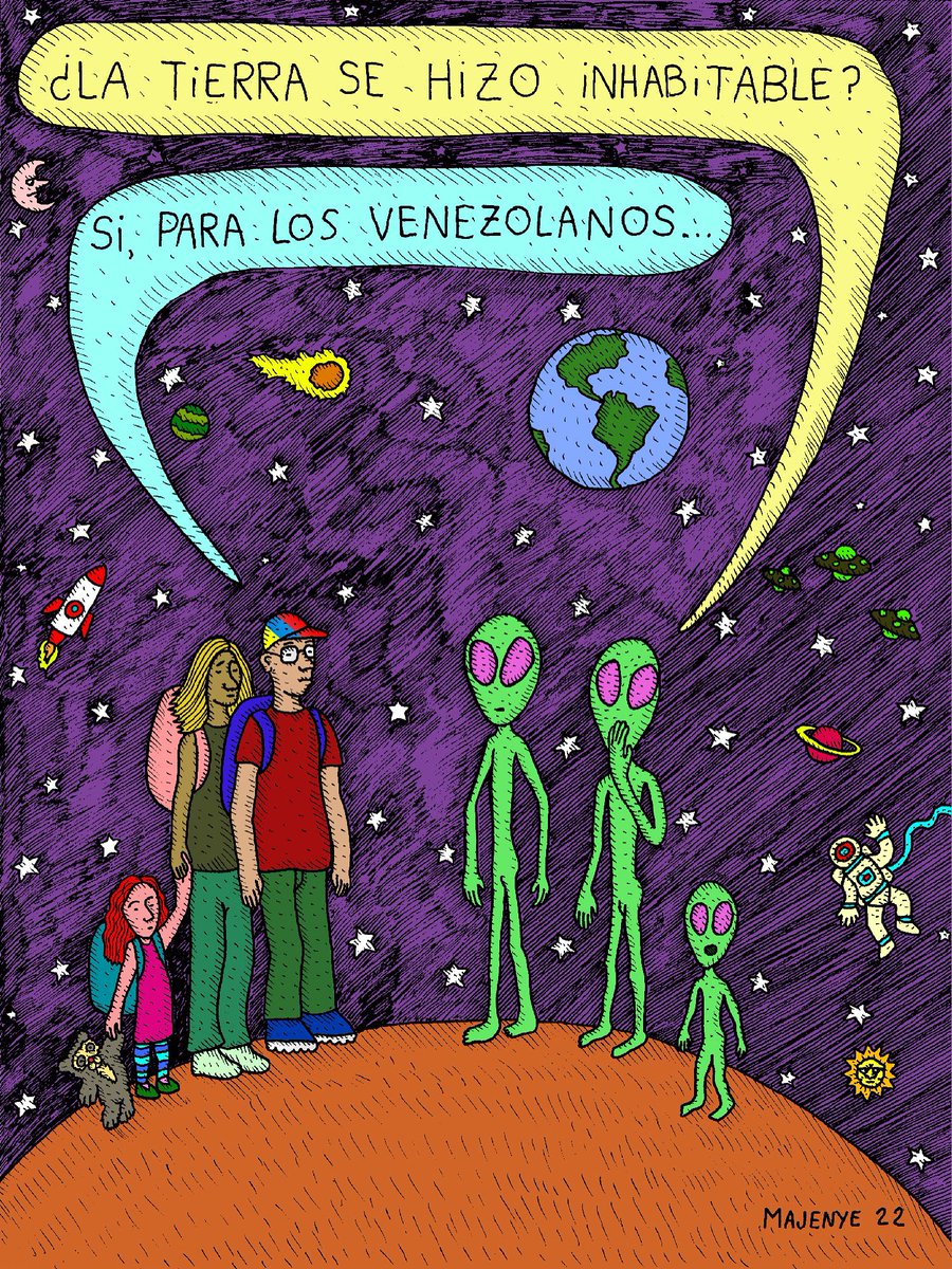👽 “¿La Tierra se hizo inhabitable?”
🧑‍🚀 “Sí… para los venezolanos.”

Huimos de una dictadura, no de un planeta.
Y aún así, nos rechazan.

No vinimos a invadir.
Vinimos a vivir.

🌍 Ser migrante no es delito.
✊ #Venezuela