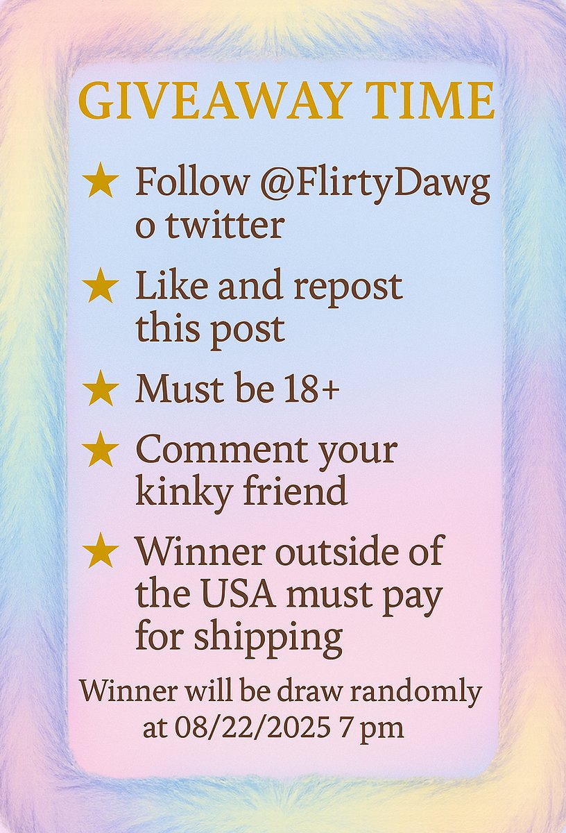 🥳GIVEAWAY TIME🥳
Win coupon 1️⃣0️⃣0️⃣💲

Please read the rules before entering 😊And good luck everyone  🫶🍀

Check pretties here ready for your collection 
flirtydawg.com/product-catego…