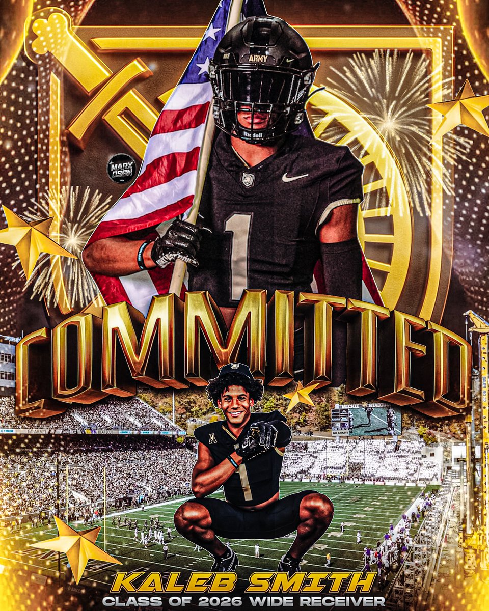 Kaleb Smith (@kaleb_smith26) on Twitter photo Beyond Blessed to announce my Commitment to <a href="/ArmyWP_Football/">Army Football</a>!!Thank you to all of the Coaches, Family members, and most of all God for making this dream come true. #BEATnavy <a href="/CoachJeffMonken/">Jeff Monken</a> <a href="/CoachASmith3/">Aaron Smith</a> <a href="/CoachDDixon/">Daryl Dixon</a> <a href="/CoachSaturnio/">Sean Saturnio</a> <a href="/BKKnightNation/">Black Knight Nation</a> <a href="/ArmyFB_Recruit/">Army Football Recruiting</a> <a href="/247recruiting/">247Sports Recruiting</a> Beyond Blessed to announce my Commitment to <a href="/ArmyWP_Football/">Army Football</a>!!Thank you to all of the Coaches, Family members, and most of all God for making this dream come true. #BEATnavy <a href="/CoachJeffMonken/">Jeff Monken</a> <a href="/CoachASmith3/">Aaron Smith</a> <a href="/CoachDDixon/">Daryl Dixon</a> <a href="/CoachSaturnio/">Sean Saturnio</a> <a href="/BKKnightNation/">Black Knight Nation</a> <a href="/ArmyFB_Recruit/">Army Football Recruiting</a> <a href="/247recruiting/">247Sports Recruiting</a>