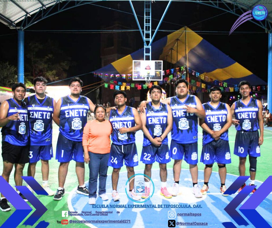 NormalOaxaca's tweet photo. Agradecemos al Municipio de Santo Domingo Narro por la invitación y el apoyo brindado a nuestro equipo ENETO en el torneo de basquetbol los días 4 y 5 de agosto. Fue una valiosa experiencia para nuestros jugadores, y esperamos participar en futuros eventos deportivos organizados. https://t.co/mZSYa8YJbz
