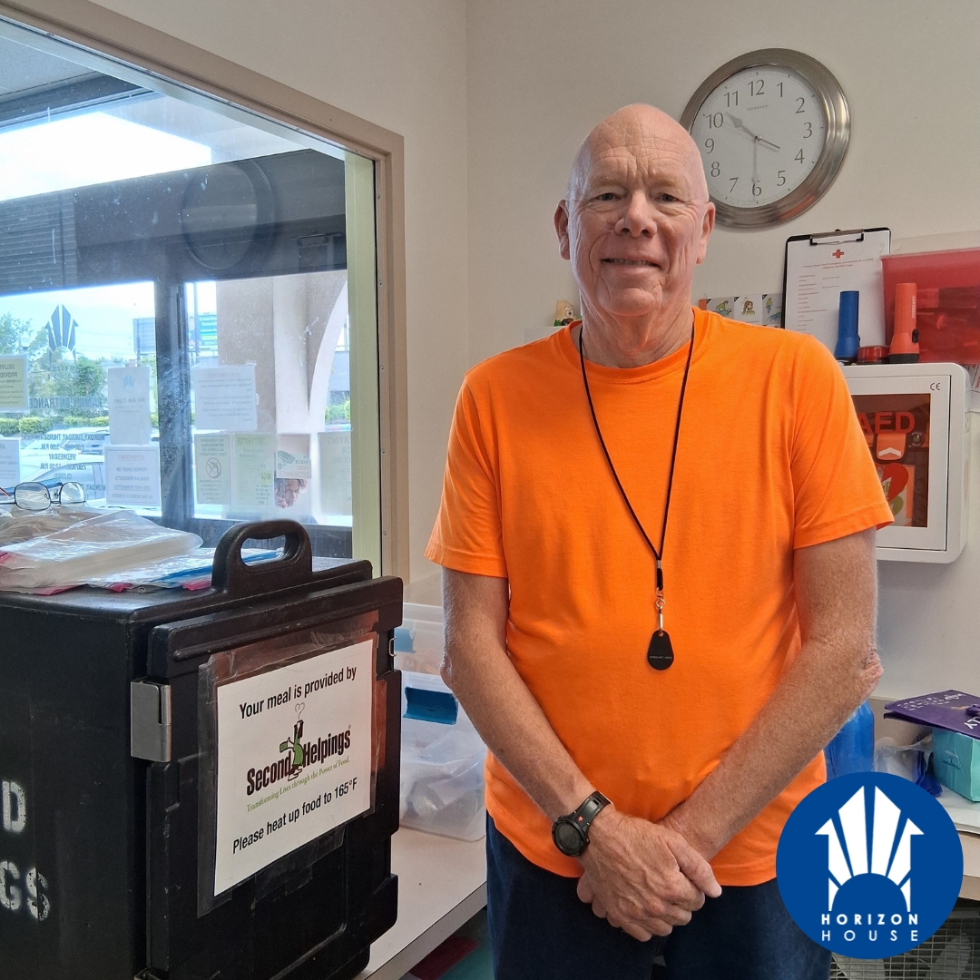 🌟 Meet David B.! 🌟

He’s been volunteering with Horizon House for 2½ years, and he’s an all-star! From handing out food to keeping our parking lot clean, David’s dedication makes a real difference in our community.

Thank you, David, for your kindness and hard work! 💙🙌