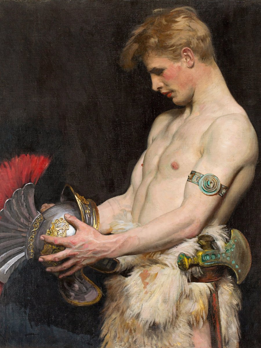 Germanic Warrior with Helmet, 1902 By Osmar Heinrich Volkmar Schindler
