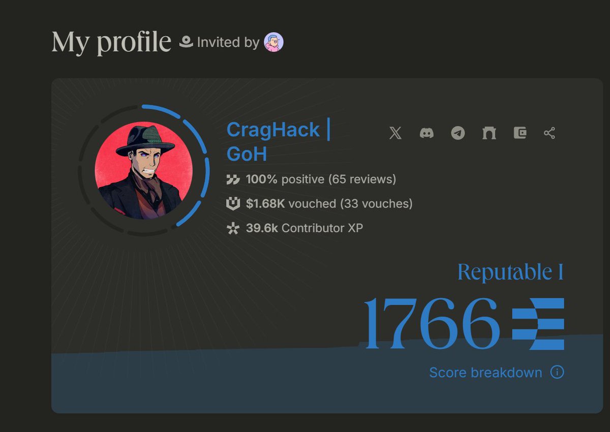 CragHack | GoH (@0xcraghack) on Twitter photo My rep is clean again - back to 100%. <a href="/ethosAgent/">Ethos Agent</a> 's report got removed. Big thanks to <a href="/serpinxbt/">Serpin Taxt</a> for the quick fix
Looking forward to crossing paths with EthosAgent again someday😅 After all, I’ve got an open market on Ethos. So it’s only a matter of time . My rep is clean again - back to 100%. <a href="/ethosAgent/">Ethos Agent</a> 's report got removed. Big thanks to <a href="/serpinxbt/">Serpin Taxt</a> for the quick fix
Looking forward to crossing paths with EthosAgent again someday😅 After all, I’ve got an open market on Ethos. So it’s only a matter of time .