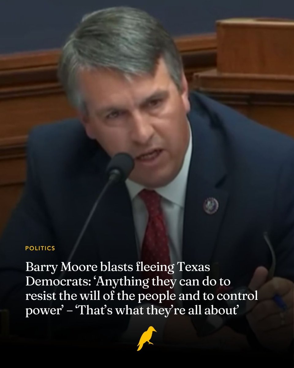 U.S. Rep. Barry Moore (R-Enterprise) is criticizing Democrats in the Texas Legislature who fled to Illinois in an attempt to stifle Republicans’ ability to lawfully redistrict the state.

Democratic lawmakers fled to Illinois over the weekend, preventing the Texas House of