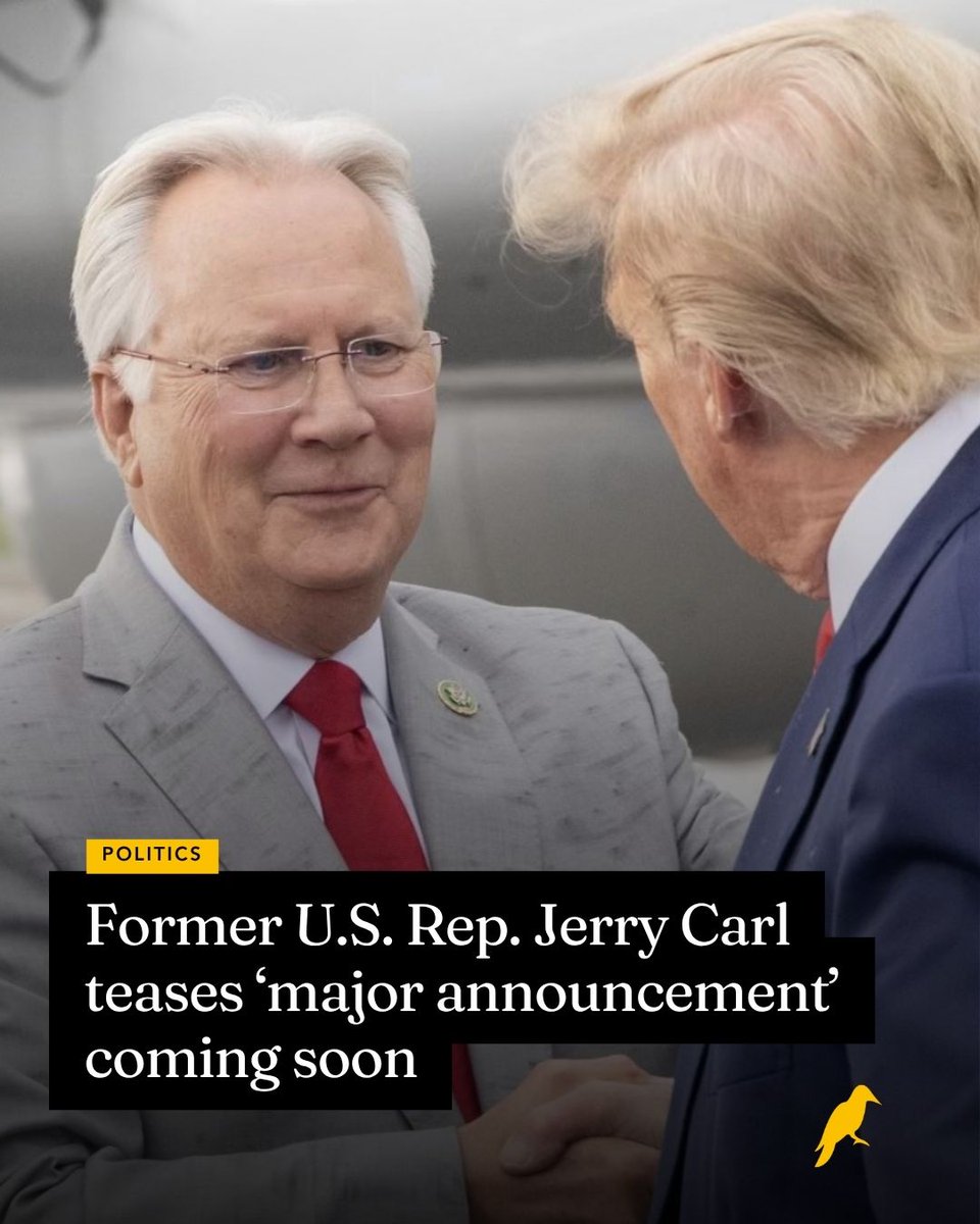 Former U.S. Rep. Jerry Carl of Mobile teased a ‘major announcement’ on social media Wednesday, telling his followers to stay tuned. The two-term congressman, who represented Alabama’s first congressional district, said the big news will soon be made public.

Carl’s dispatch draws