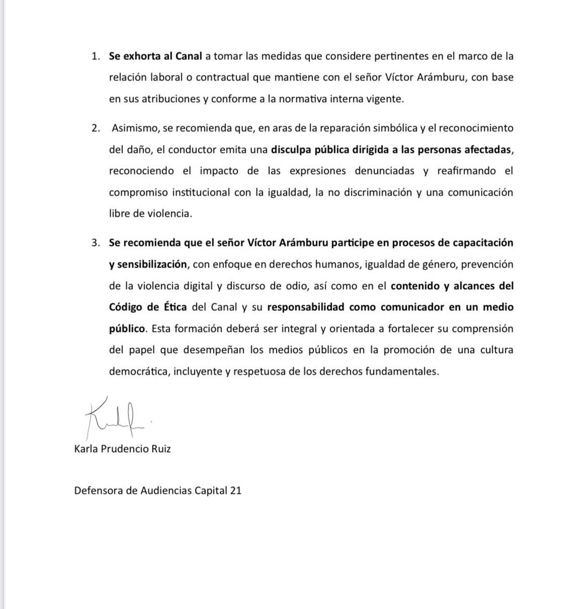 Ingrid Urgelles 🎋 (@ingrucha) on Twitter photo Reconocemos la actuación expedita y proporcionada de la Defensoría de las Audiencias de <a href="/Capital21_Tv/">Capital 21</a> ante la campaña de acoso de las últimas semanas. Es responsabilidad de todxs garantizar que los medios públicos sean un espacio libre de acoso digital y violencia misógina. Reconocemos la actuación expedita y proporcionada de la Defensoría de las Audiencias de <a href="/Capital21_Tv/">Capital 21</a> ante la campaña de acoso de las últimas semanas. Es responsabilidad de todxs garantizar que los medios públicos sean un espacio libre de acoso digital y violencia misógina.