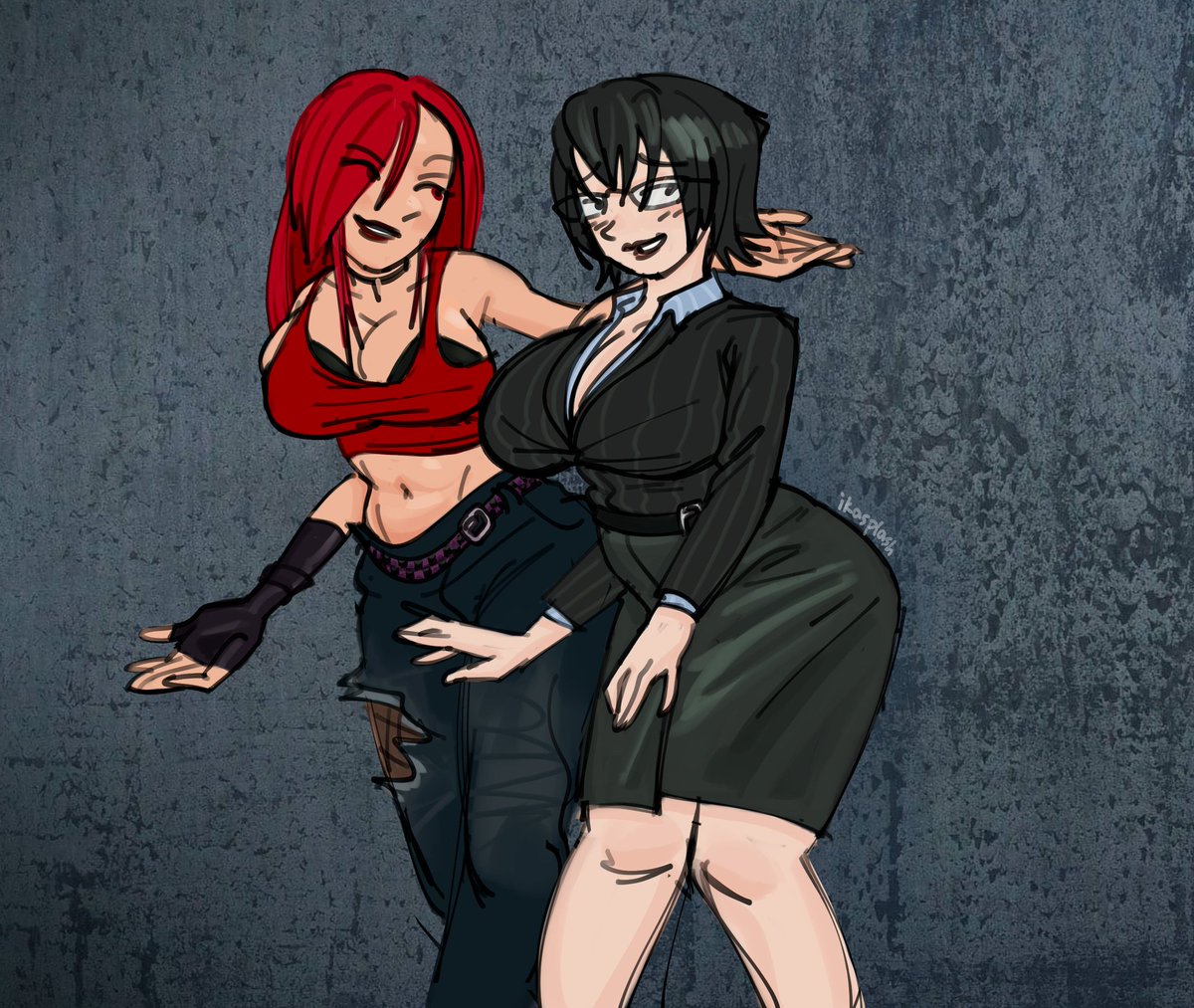 I wanna give a huge shout out and thank you to <a href="/ika_splash/">Ikasplash (2/4 SLOTS)</a> for this amazing B day gift!
I am in LOVE with how Sarah and Aliya look in their style! They look so damn cool!
Please give them some love and support 🖤🖤