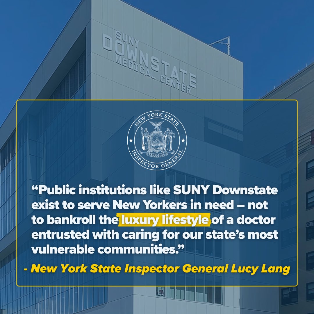 Former Head of SUNY Downstate Medical Center Sentenced to Up to Three Years in State Prison.

Read about our investigation into this doctor's egregious theft of over $1.4 million in state funds: bit.ly/40Us90V.

Thank you to <a href="/BrooklynDA/">Brooklyn District Attorney Eric Gonzalez</a> for their work and partnership.