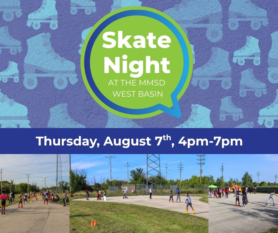 Join us tomorrow, August 7th, for Family Skate Night at the MMSD West Basin site (4350 N. 35th Street) from 4pm-7pm! Please pre-register to ensure you get event communications: bit.ly/SkateNight2025