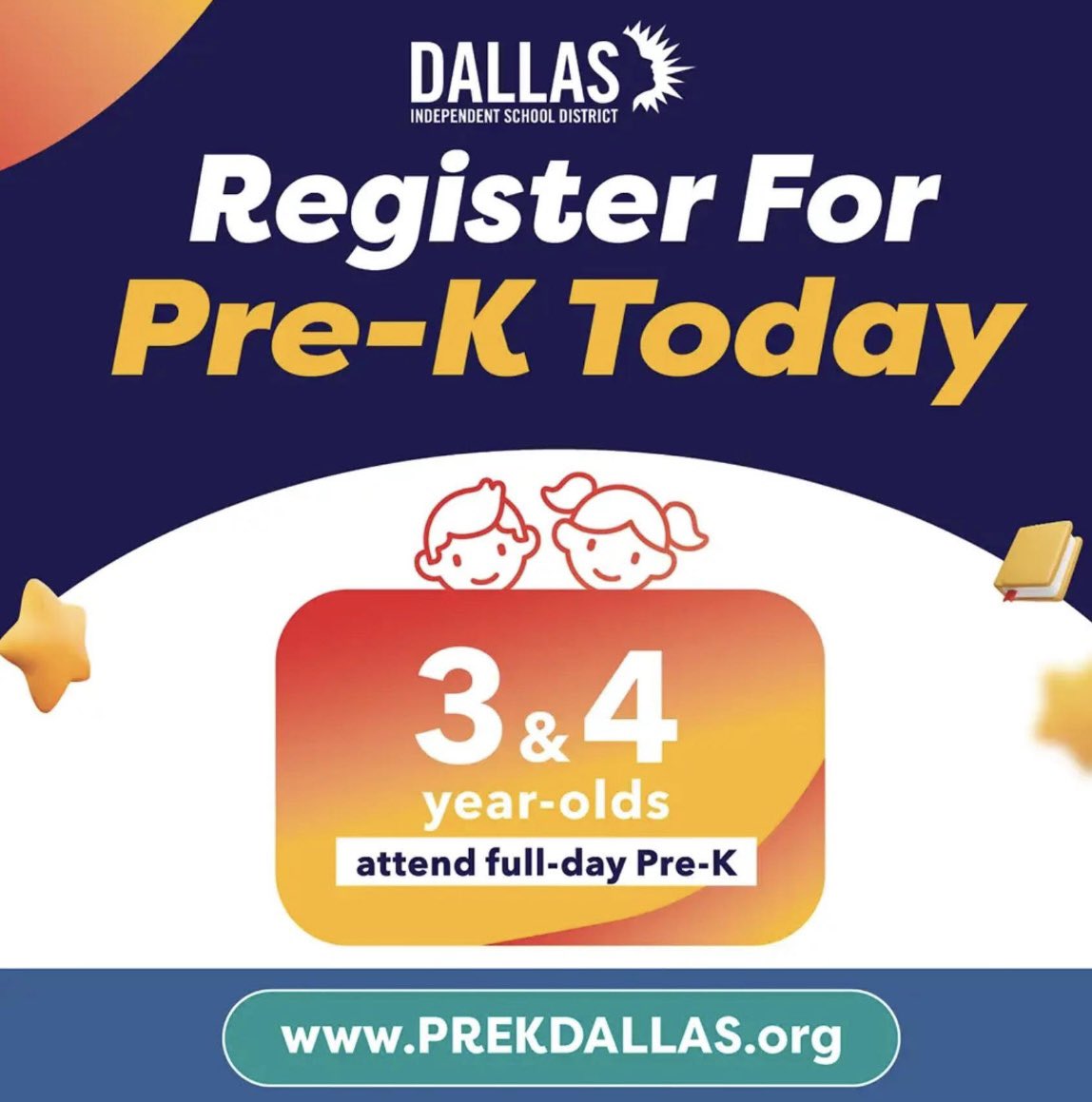 Cristal Jackson (@crisjackson23) on Twitter photo 📣Don’t wait—register your child for PreK-K today! prekdallas.org
<a href="/DrDebbieRamos/">Dr. Debbie Ramos</a> <a href="/ICanReadDallas/">Early Learning Dallas ISD</a> 📣Don’t wait—register your child for PreK-K today! prekdallas.org
<a href="/DrDebbieRamos/">Dr. Debbie Ramos</a> <a href="/ICanReadDallas/">Early Learning Dallas ISD</a>