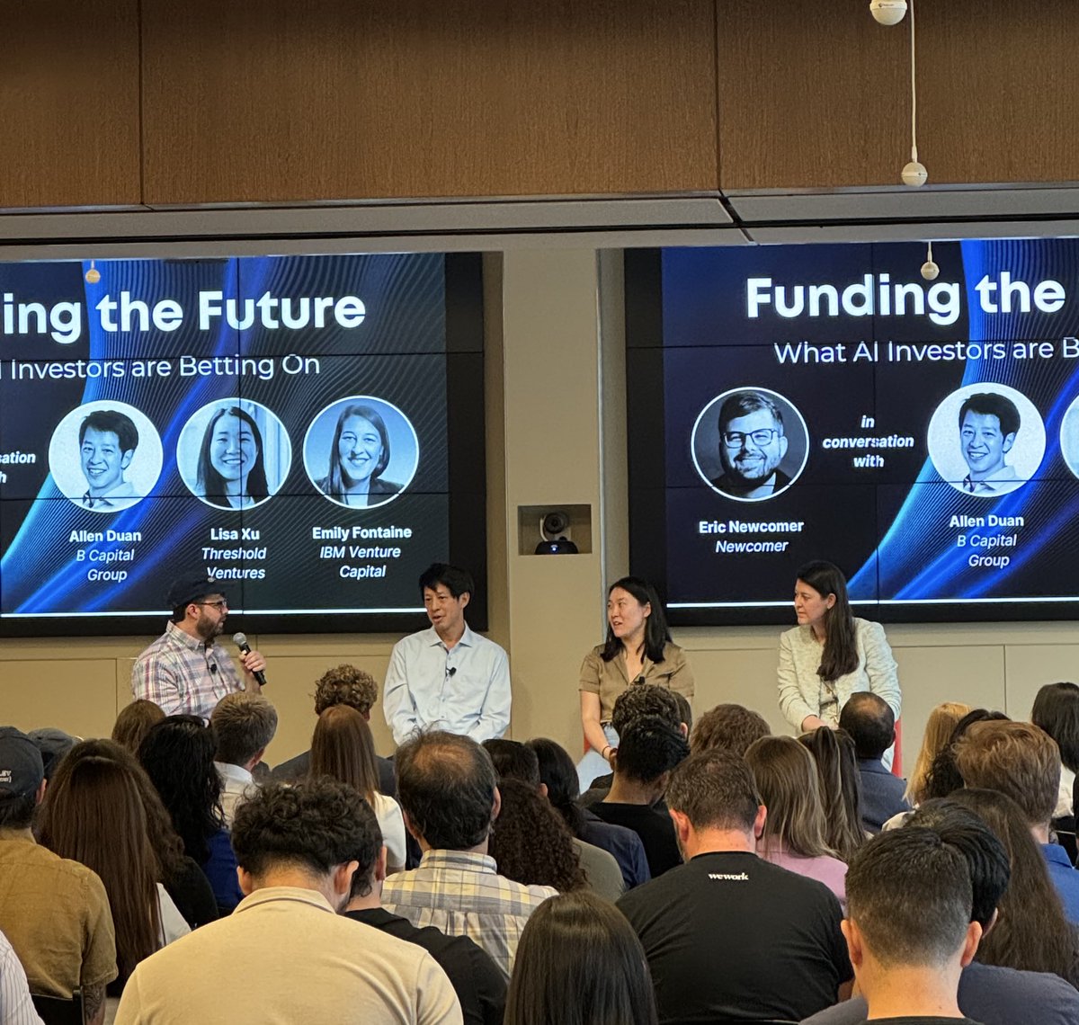 Lisa Xu (@lisamxu) on Twitter photo It was fun talking about all things AI investing today alongside <a href="/EricNewcomer/">Eric Newcomer</a> <a href="/allenduan/">allenduan</a> and Emily Fontaine
photo credit <a href="/jaimalhotra8/">Jai Malhotra</a> It was fun talking about all things AI investing today alongside <a href="/EricNewcomer/">Eric Newcomer</a> <a href="/allenduan/">allenduan</a> and Emily Fontaine
photo credit <a href="/jaimalhotra8/">Jai Malhotra</a>