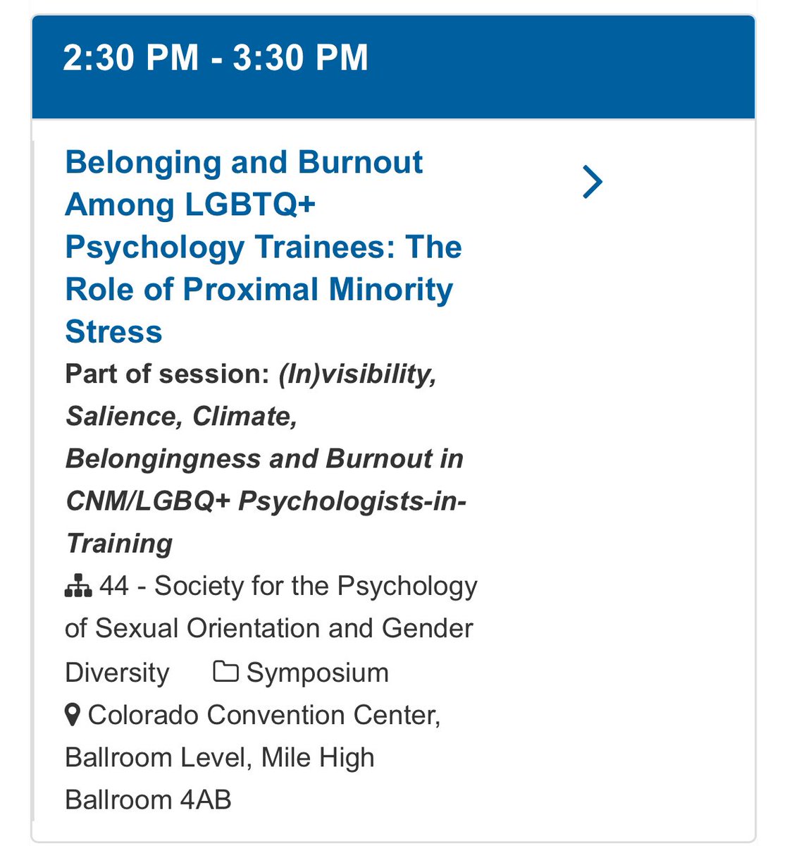 Excited to present my research on belonging, minority stress, and burnout among psychology trainees with concealable stigmatized identities (with a focus on LGBTQ+ identities) tomorrow <a href="/APAconvention/">APA Convention</a>! 🌈 #APA2025 #APADivision44 <a href="/Div44CNM/">APA Div 44 Committee on Consensual Non-Monogamy</a>