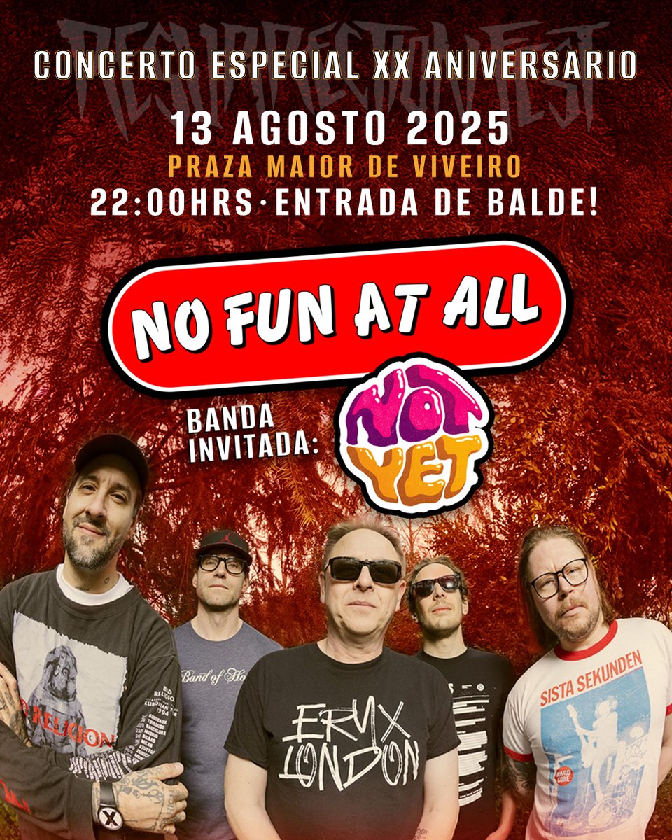 🚨 CONCIERTO ESPECIAL XX ANIVERSARIO 🚨

Con motivo de la celebración especial de nuestro 20 aniversario, y con la finalidad de ofrecer a los vecinos de Viveiro un concierto que capture la verdadera esencia del festival, Resurrection Fest en colaboración con las Festas patronais