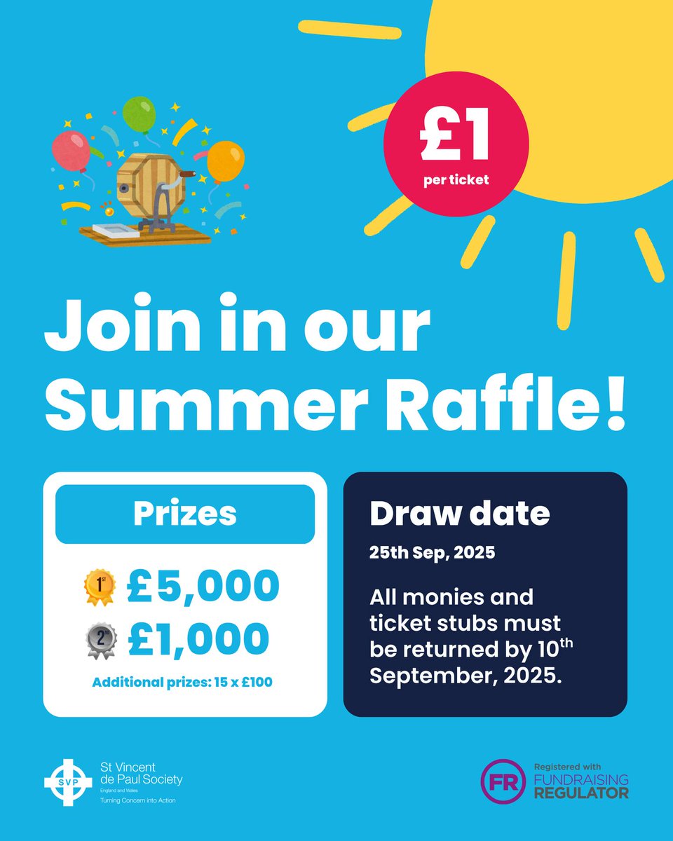 September Raffle The SVP Summer Raffle is a great way to support those in need, while ...