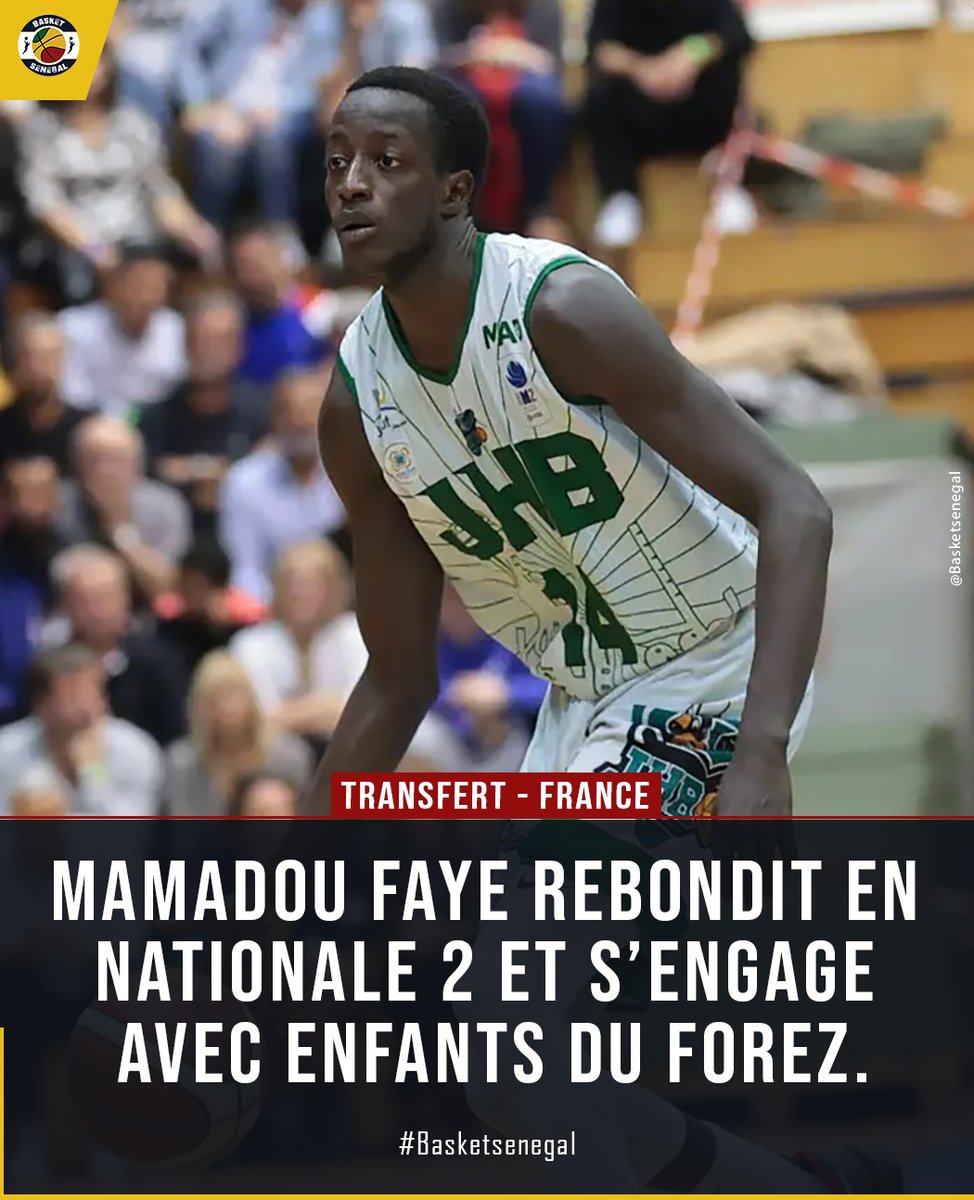 Basket_Senegal's tweet photo. 🚨Transfert📢
Après un an d'arrêt, revoilà "Mo Faye" en Nationale 2 !
L'international sénégalais s'est engagé avec ENFANTS DU FOREZ pour la prochaine saison🏀

#basketsenegal #nm2 #enfantsduforez #feurs https://t.co/JS3VX8Y6vK