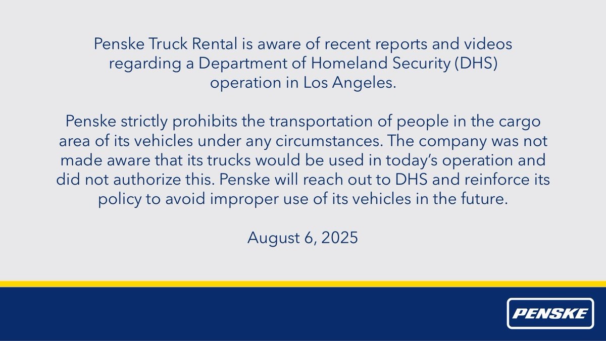 Well now you know who not to use when renting a truck....

#Penske