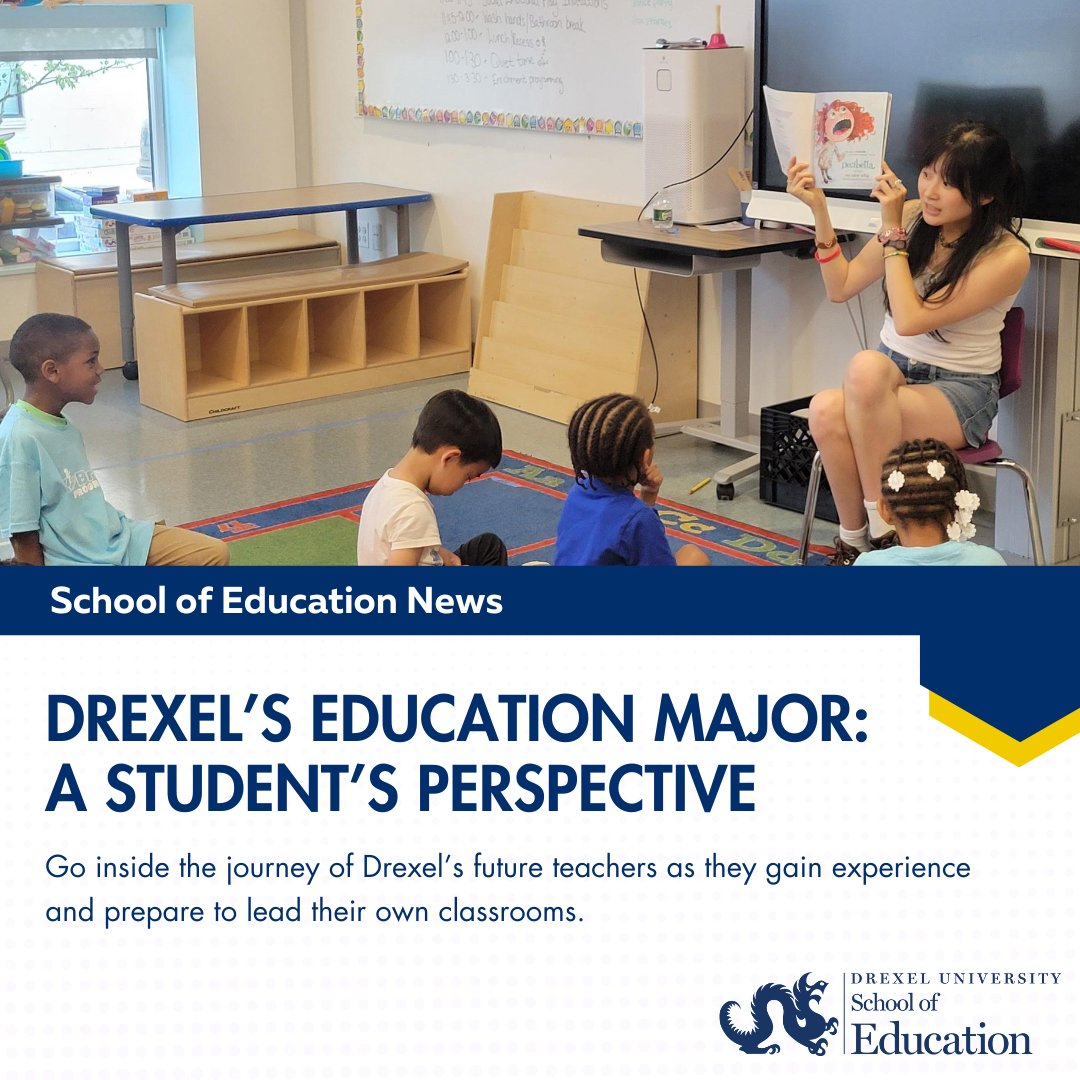 Two students share their journeys as education majors and what it means to step into the role of a future educator. They reflect on the challenges and the impact they hope to make.

Read their story below: drexel.edu/soe/about/News…

#ExperienceDrexel