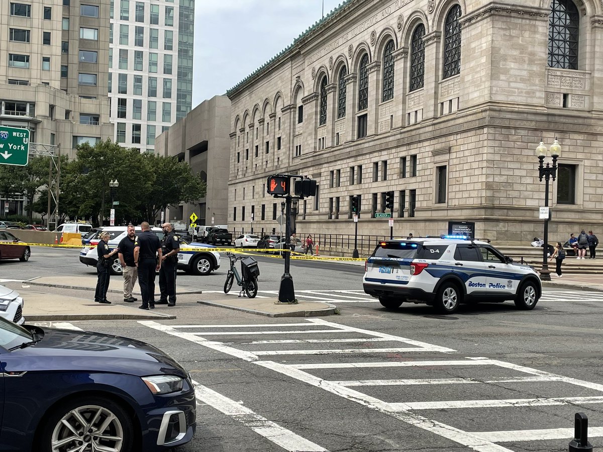 Boston Police say pedestrian has life-threatening injuries after being struck by e-bike at Huntington &amp; Dartmouth near BPL in Copley Square #Boston25