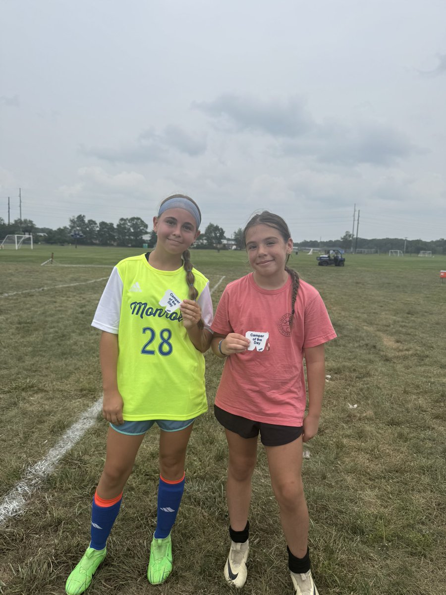 Middle School Campers of the Day for Wednesday:
Congrats to Alana and Ellie! One more day! Keep up the great work! 💙⚽️