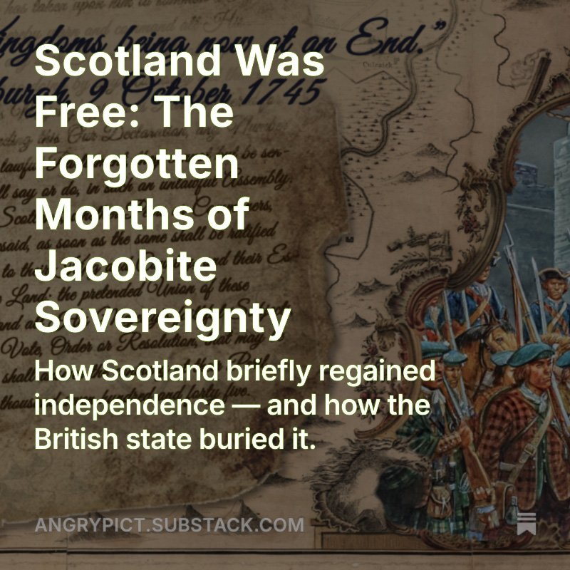 SymbolStones's tweet photo. Just published: full expanded version of “Scotland Was Free”.

This version of the viral X thread includes the complete Jacobite proclamations dissolving the “pretended Union” — possibly for the first time since 1745.

Read here: https://t.co/4QWLX2muJh https://t.co/XoTrJBysxh