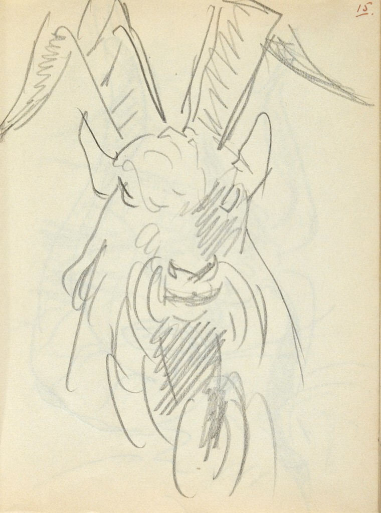 Study of Goat's Head (recto and verso) #artbots #sargent