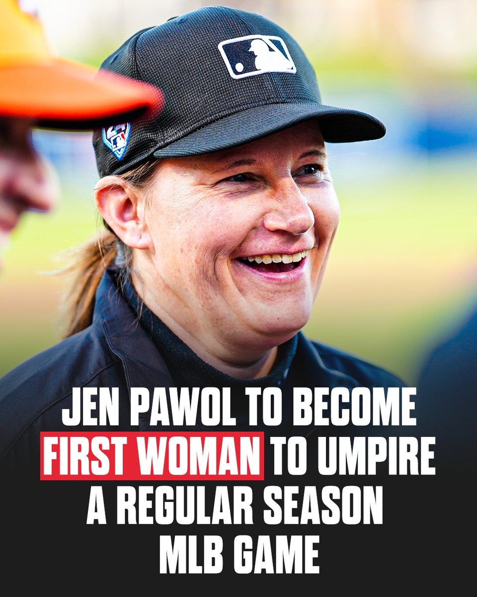 JEN PAWOL CONTINUES TO BREAK BARRIERS IN BASEBALL 👏⚾️

2025: First woman to umpire a regular season MLB game

2024: First woman to umpire a Spring Training game since 2007

2023: First woman to umpire a Triple-A championship game