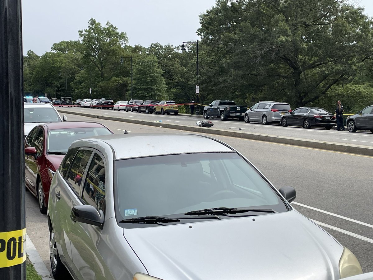 Boston Police say scooter rider has life-threatening injuries after being struck by car at Humboldt and Seaver Streets in Roxbury. It happened hours after pedestrian hit by e-bike in Copley Square #Boston25