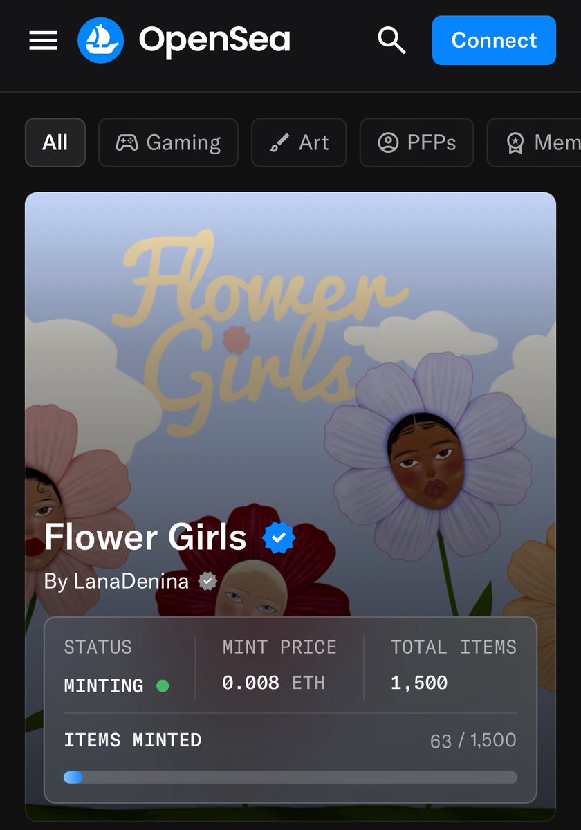 now on <a href="/opensea/">OpenSea</a> ‘s front page 

go get your flower girl before it’s too late 🌸