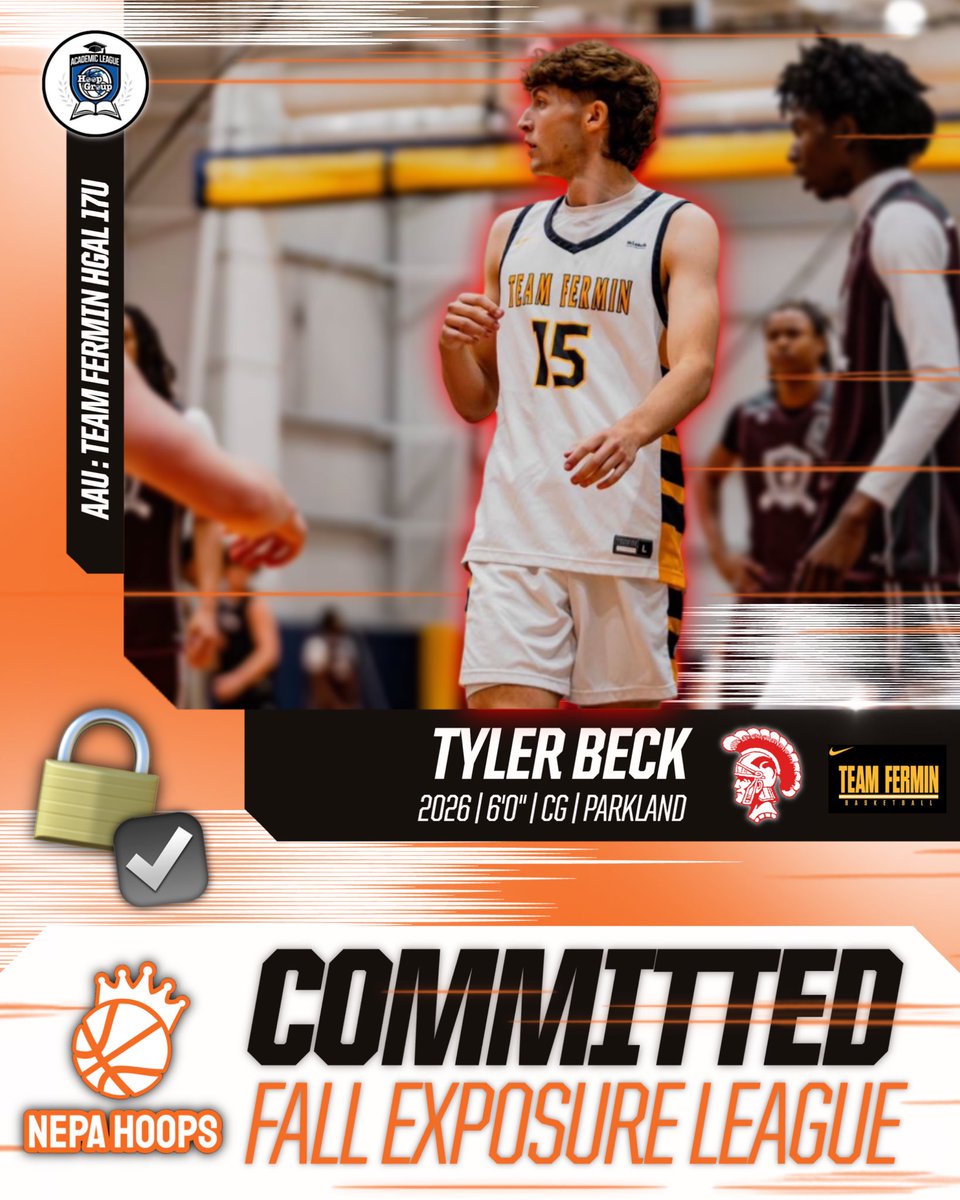 NEPA Hoops (@nepahoops) on Twitter photo 🔒 2026 6’0” CG Tyler Beck
Parkland | Team Fermin HGAL 17U
Officially LOCKED IN for the NEPA Hoops Fall Exposure League at Riverfront Sports in Scranton!
#NEPAHoops 🤝 #FallExposureLeague <a href="/tylerbeckk_/">tyler beck</a> <a href="/BoysParkland/">Parkland Boys Basketball</a> <a href="/TeamFermin/">Team Fermin Basketball</a> 🔒 2026 6’0” CG Tyler Beck
Parkland | Team Fermin HGAL 17U
Officially LOCKED IN for the NEPA Hoops Fall Exposure League at Riverfront Sports in Scranton!
#NEPAHoops 🤝 #FallExposureLeague <a href="/tylerbeckk_/">tyler beck</a> <a href="/BoysParkland/">Parkland Boys Basketball</a> <a href="/TeamFermin/">Team Fermin Basketball</a>