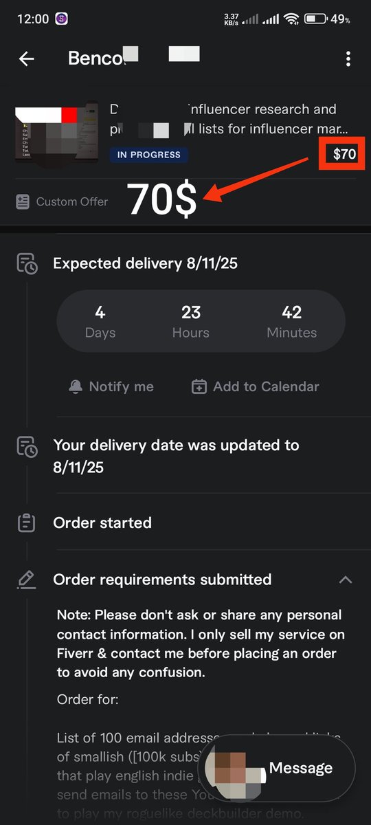 MahmudulMh50's tweet photo. 🌟 Alhamdulillah! Just received a $70 order from a USA buyer on Fiverr! 🇺🇸

This project is about finding YouTube influencers in the gaming niche — one of my favorite areas to 💪

Please keep me in your duas. Hoping for more halal success, In shaa Allah.

📌h https://t.co/YiPTGM5bdT