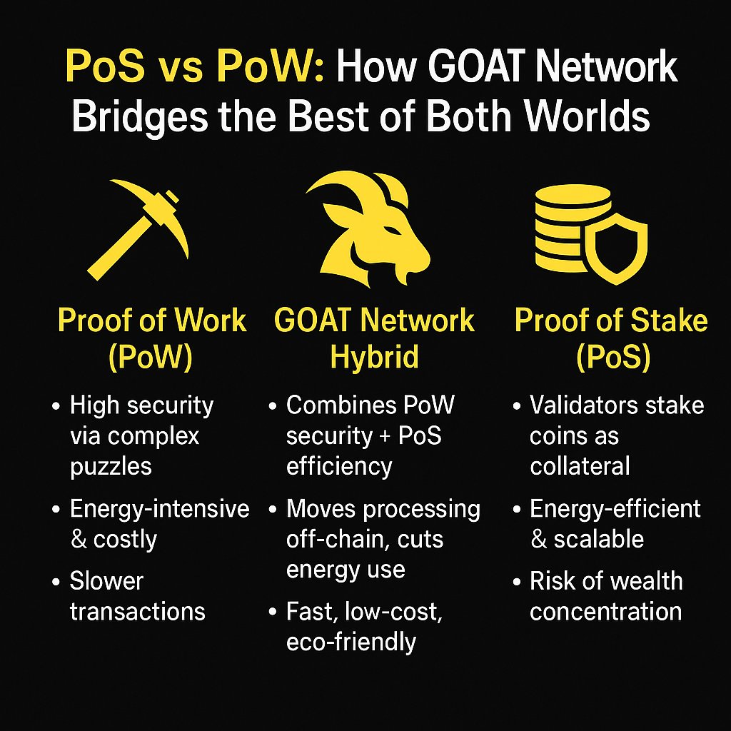 ceejay_okay's tweet image. 𝐏𝐨𝐒 𝐯𝐬 𝐏𝐨𝐖: 𝐇𝐨𝐰 𝐆𝐎𝐀𝐓 𝐍𝐞𝐭𝐰𝐨𝐫𝐤 𝐁𝐫𝐢𝐝𝐠𝐞𝐬 𝐭𝐡𝐞 𝐁𝐞𝐬𝐭 𝐨𝐟 𝐁𝐨𝐭𝐡 𝐖𝐨𝐫𝐥𝐝𝐬
Blockchain networks rely on consensus mechanisms to secure transactions and maintain trust.

Proof of Work and Proof of Stake each have their strengths and weaknesses.…