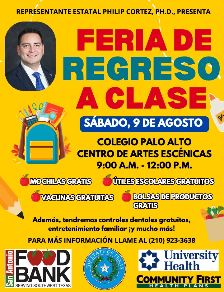🎒📚 Did you miss our MVISD Back to School Bash? No worries — there’s another opportunity to get ready for the new school year! Mark your calendars for a Back to School Fair this Saturday, August 9th at the Palo Alto College Performing Arts Center from 9 AM – 12 PM.