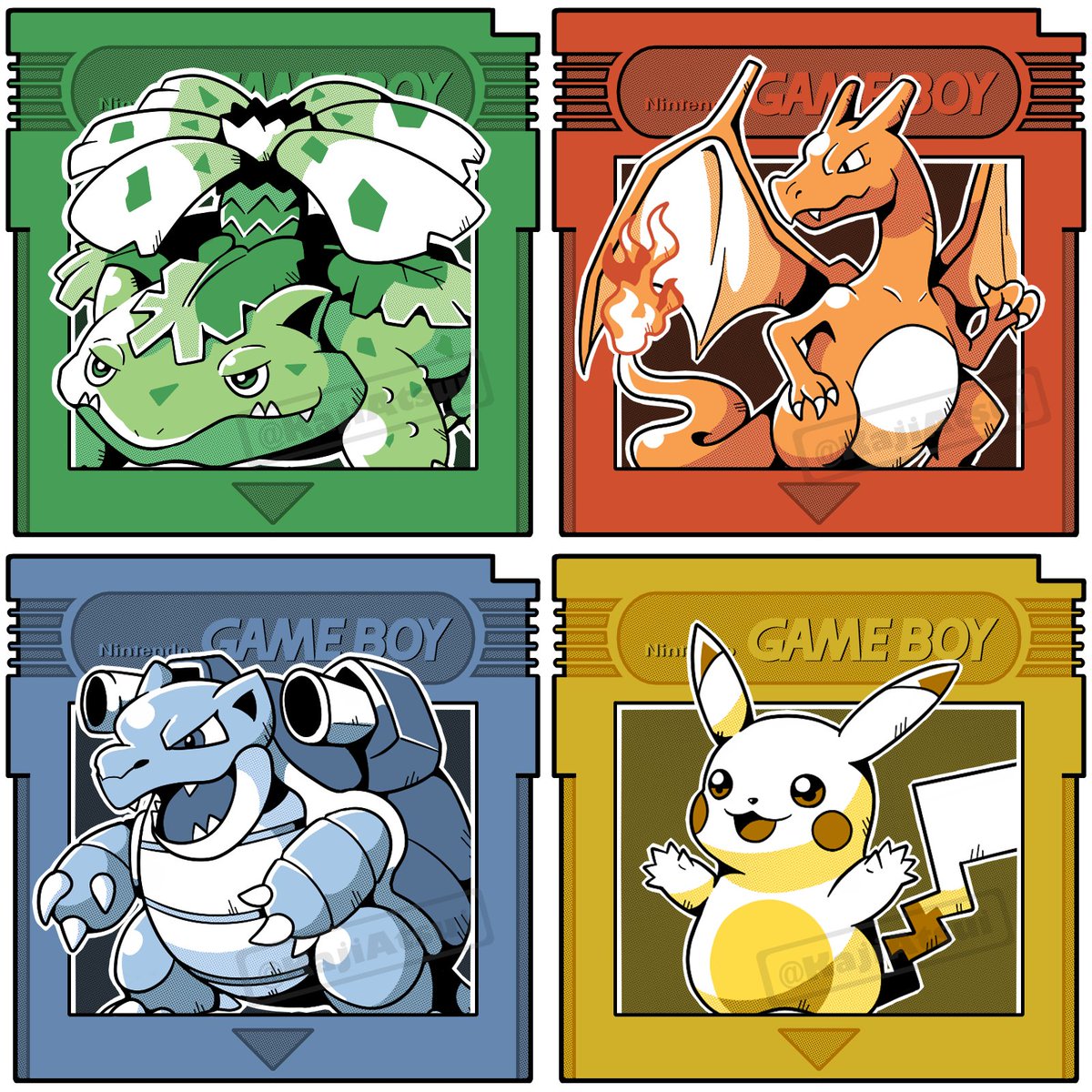 KajiAtsui's tweet image. A little experimentation with old cartridge designs...  

If you could make a version with any Pokémon as a mascot, which one would it be?