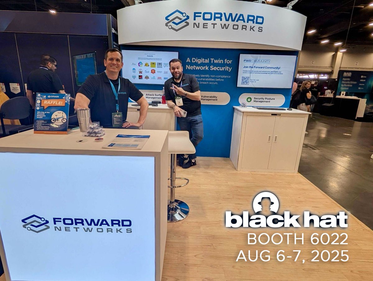 If enhancing your #networksecurity is a priority, come to Booth 6022 at #BlackHat2025 to speak with Technology Evangelist, <a href="/mikelossmann/">Mike Lossmann</a> or Federal Networking Expert, <a href="/sdn_dude/">kevin kuhls</a>. They'll show you a demo and you'll be entered to win an eBike!
bit.ly/45oIKve
#Cybersecurity