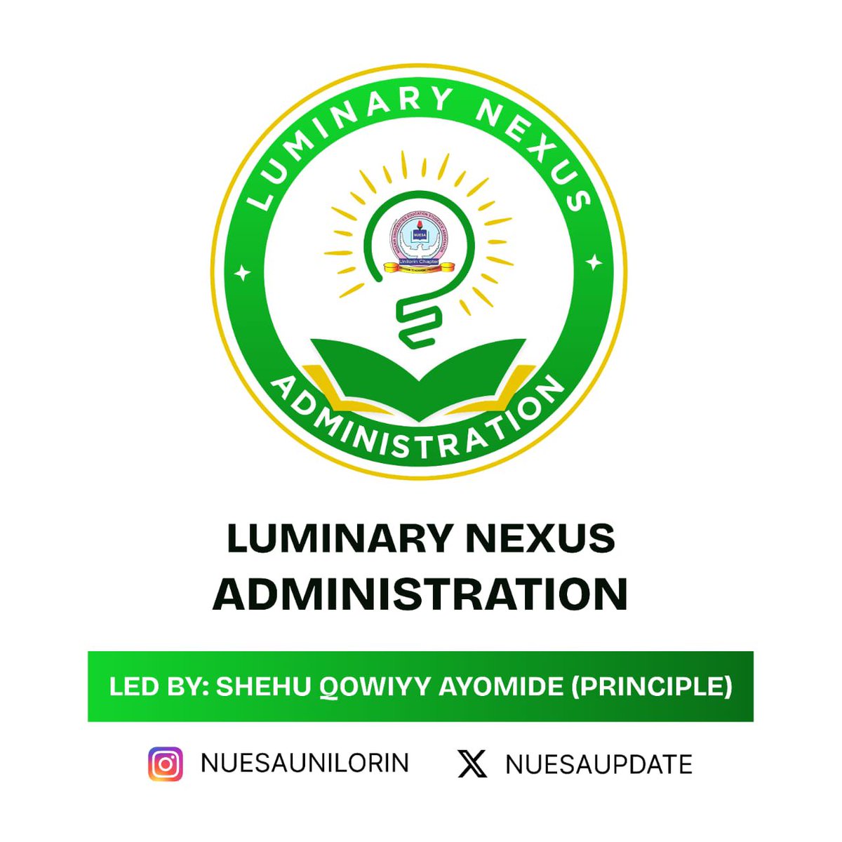 Unveiling the LUMINARY NEXUS ADMINISTRATION — an administration that embodies a vision to lead with light, foster unity and create opportunities for every NUESAlite to excel academically, professionally and socially.
Let's illuminate the path toward a brighter future together.
